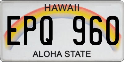 HI license plate EPQ960
