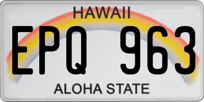 HI license plate EPQ963