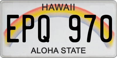 HI license plate EPQ970