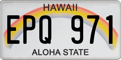 HI license plate EPQ971