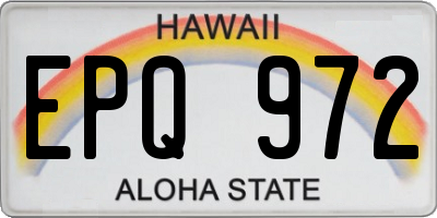 HI license plate EPQ972