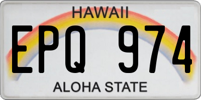 HI license plate EPQ974