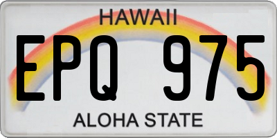 HI license plate EPQ975