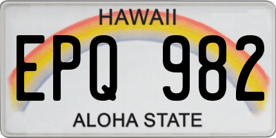 HI license plate EPQ982