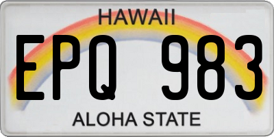 HI license plate EPQ983