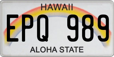 HI license plate EPQ989