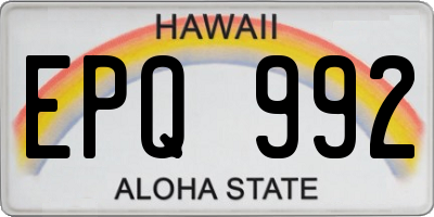 HI license plate EPQ992