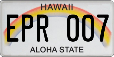 HI license plate EPR007