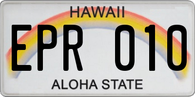 HI license plate EPR010
