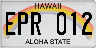 HI license plate EPR012