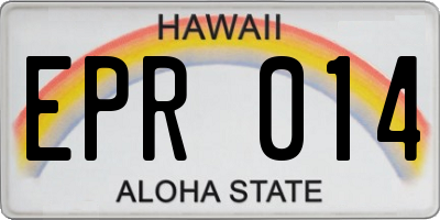 HI license plate EPR014