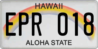 HI license plate EPR018
