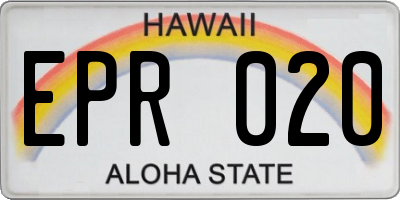 HI license plate EPR020
