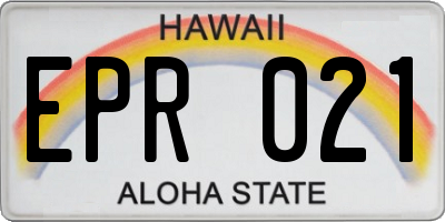HI license plate EPR021