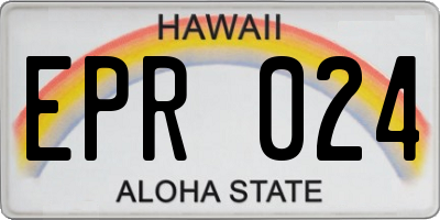 HI license plate EPR024