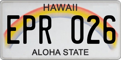 HI license plate EPR026