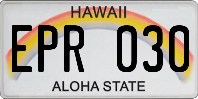 HI license plate EPR030