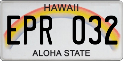 HI license plate EPR032