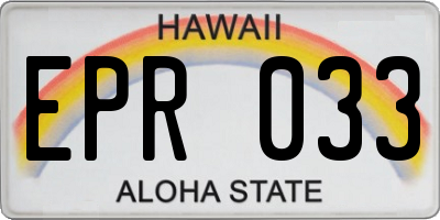 HI license plate EPR033