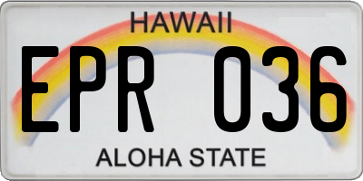 HI license plate EPR036