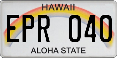 HI license plate EPR040