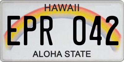 HI license plate EPR042