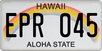 HI license plate EPR045