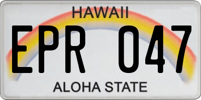 HI license plate EPR047