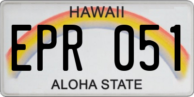 HI license plate EPR051