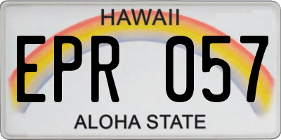 HI license plate EPR057