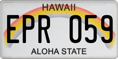 HI license plate EPR059