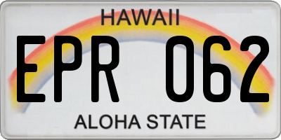 HI license plate EPR062