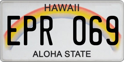 HI license plate EPR069