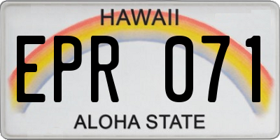 HI license plate EPR071