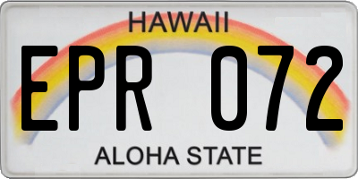HI license plate EPR072