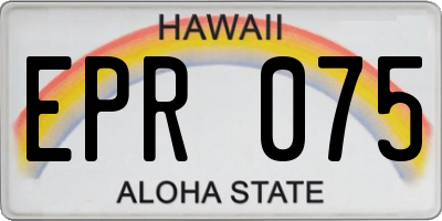 HI license plate EPR075