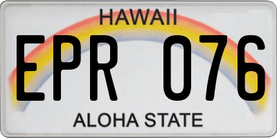 HI license plate EPR076