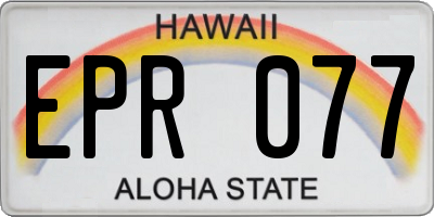 HI license plate EPR077
