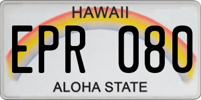 HI license plate EPR080
