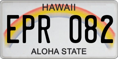 HI license plate EPR082