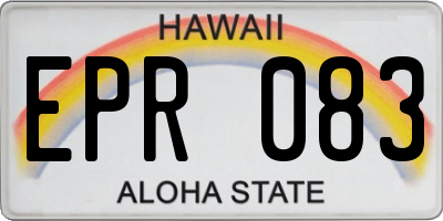 HI license plate EPR083