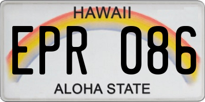 HI license plate EPR086