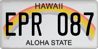 HI license plate EPR087