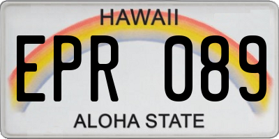 HI license plate EPR089