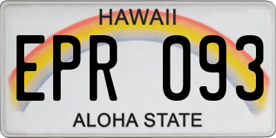 HI license plate EPR093