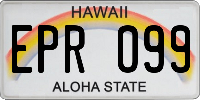 HI license plate EPR099