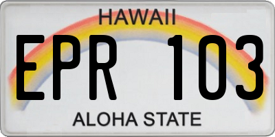 HI license plate EPR103