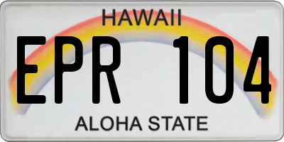 HI license plate EPR104