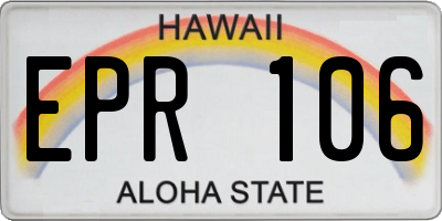 HI license plate EPR106