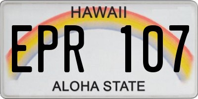 HI license plate EPR107
